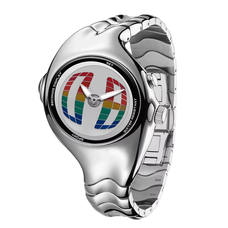 Curved Chrome Watch