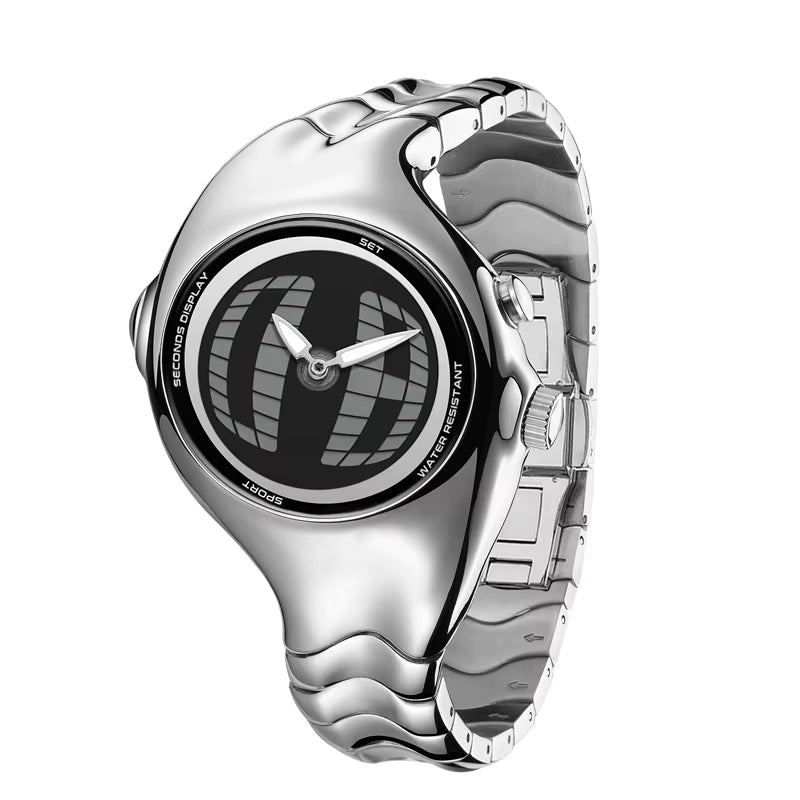 Curved Chrome Watch