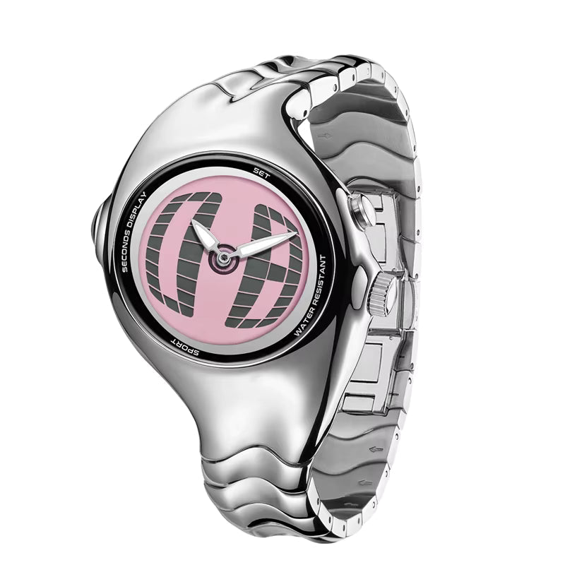 Curved Chrome Watch